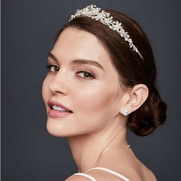 David's Bridal Accessories Davids Bridal Crystal And Pearl Floral